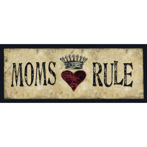 Moms Rule Gold Ornate Wood Framed Art Print with Double Matting by Marrott, Stephanie