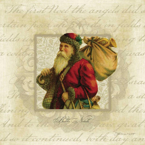Babbo Natale Black Ornate Wood Framed Art Print with Double Matting by Marrott, Stephanie