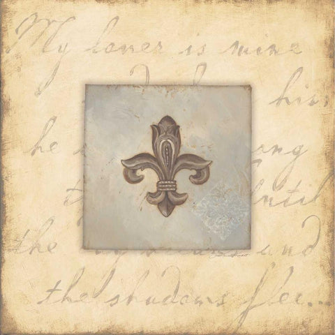 Fleur De Lis VI Black Ornate Wood Framed Art Print with Double Matting by Marrott, Stephanie