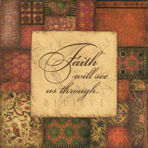 Faith Gold Ornate Wood Framed Art Print with Double Matting by Marrott, Stephanie