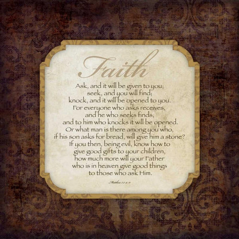 Faith Gold Ornate Wood Framed Art Print with Double Matting by Marrott, Stephanie