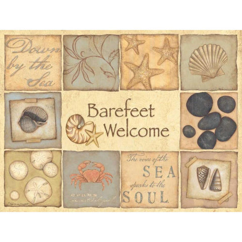 Welcome Black Modern Wood Framed Art Print with Double Matting by Marrott, Stephanie