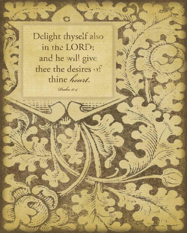 Delight Thyself Black Ornate Wood Framed Art Print with Double Matting by Marrott, Stephanie