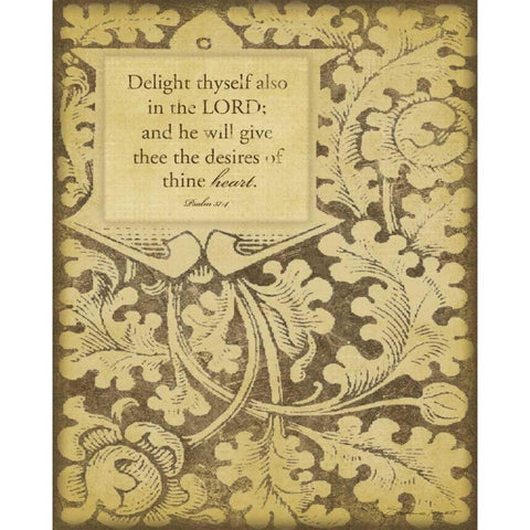 Delight Thyself Gold Ornate Wood Framed Art Print with Double Matting by Marrott, Stephanie