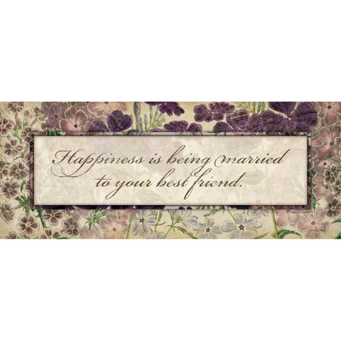 Happiness Is Black Modern Wood Framed Art Print with Double Matting by Marrott, Stephanie