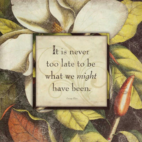 Its Never Too Late White Modern Wood Framed Art Print by Marrott, Stephanie