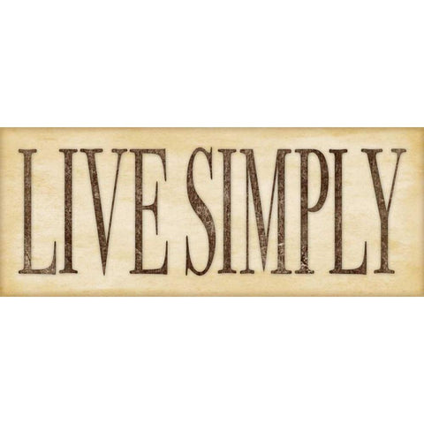 Live Simply White Modern Wood Framed Art Print by Marrott, Stephanie