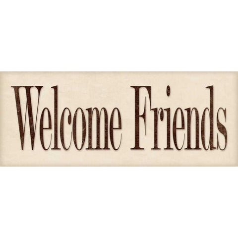 Welcome Friends White Modern Wood Framed Art Print by Marrott, Stephanie