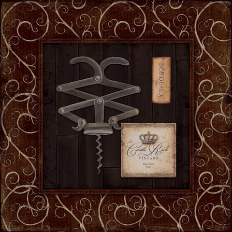 Corkscrew I Black Ornate Wood Framed Art Print with Double Matting by Marrott, Stephanie