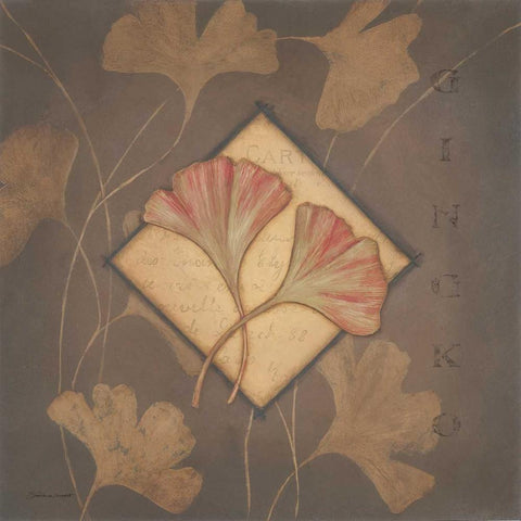 Gingko White Modern Wood Framed Art Print by Marrott, Stephanie