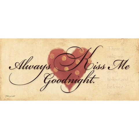 Always Kiss Me Goodnight Black Modern Wood Framed Art Print with Double Matting by Marrott, Stephanie