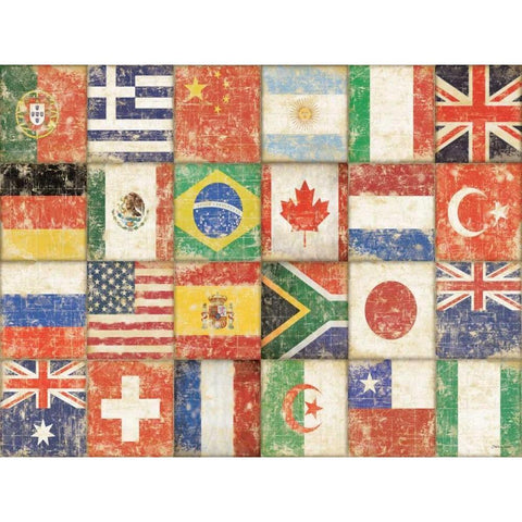 Flags of the World White Modern Wood Framed Art Print by Marrott, Stephanie