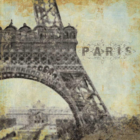 Paris Black Ornate Wood Framed Art Print with Double Matting by Marrott, Stephanie