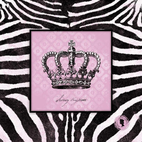 Zebra Crown I Black Modern Wood Framed Art Print with Double Matting by Marrott, Stephanie