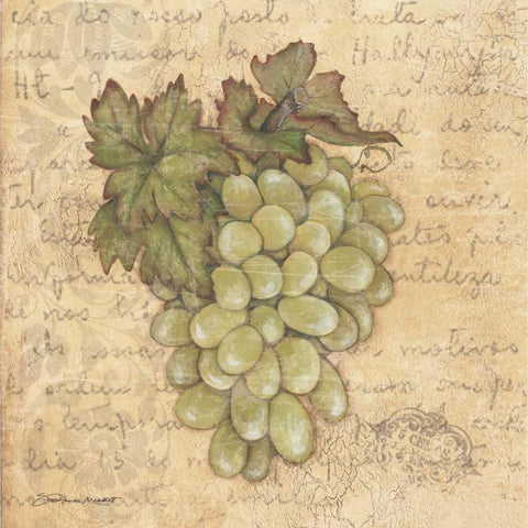 Grapes IV White Modern Wood Framed Art Print by Marrott, Stephanie