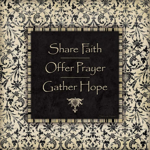 Share Faith Gold Ornate Wood Framed Art Print with Double Matting by Marrott, Stephanie