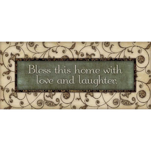 Bless This Home Gold Ornate Wood Framed Art Print with Double Matting by Marrott, Stephanie