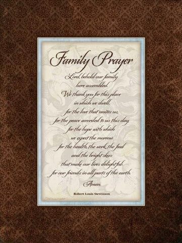 Family Prayer White Modern Wood Framed Art Print with Double Matting by Marrott, Stephanie