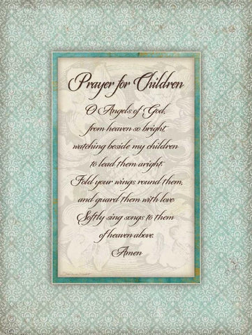 Prayer for Child White Modern Wood Framed Art Print with Double Matting by Marrott, Stephanie