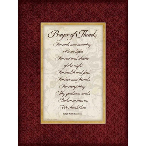 Prayer of Thanks Gold Ornate Wood Framed Art Print with Double Matting by Marrott, Stephanie