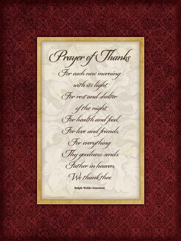 Prayer of Thanks Black Ornate Wood Framed Art Print with Double Matting by Marrott, Stephanie