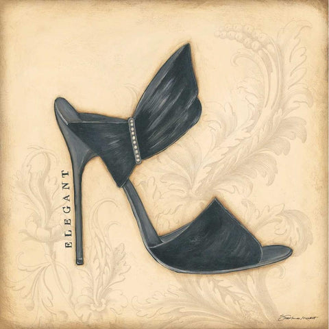 Elegant Black Heel Gold Ornate Wood Framed Art Print with Double Matting by Marrott, Stephanie