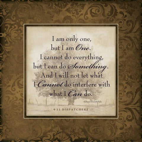 911 I Am One Gold Ornate Wood Framed Art Print with Double Matting by Marrott, Stephanie