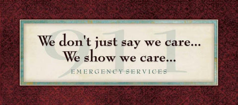 Emergency Services - Show We Care White Modern Wood Framed Art Print with Double Matting by Marrott, Stephanie