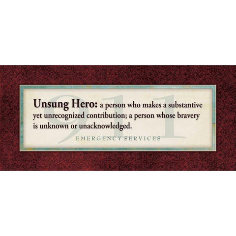 Emergency Services - Unsung Hero Gold Ornate Wood Framed Art Print with Double Matting by Marrott, Stephanie