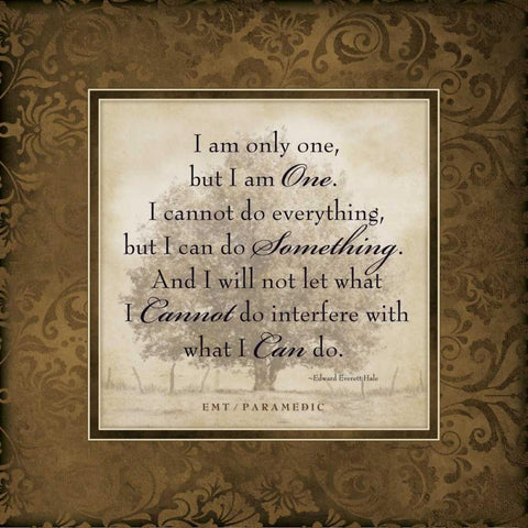 EMT I Am the One Black Ornate Wood Framed Art Print with Double Matting by Marrott, Stephanie