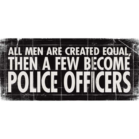 All Men - Police Black Modern Wood Framed Art Print with Double Matting by Marrott, Stephanie