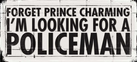 Prince Charming - Fireman White Modern Wood Framed Art Print with Double Matting by Marrott, Stephanie