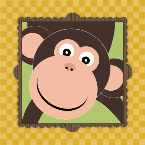 Monkey Face I White Modern Wood Framed Art Print by Marrott, Stephanie