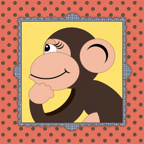 Monkey Face II White Modern Wood Framed Art Print by Marrott, Stephanie