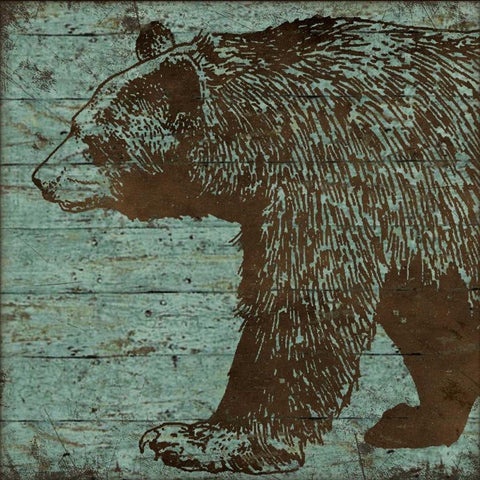 Lodge Bear White Modern Wood Framed Art Print by Marrott, Stephanie