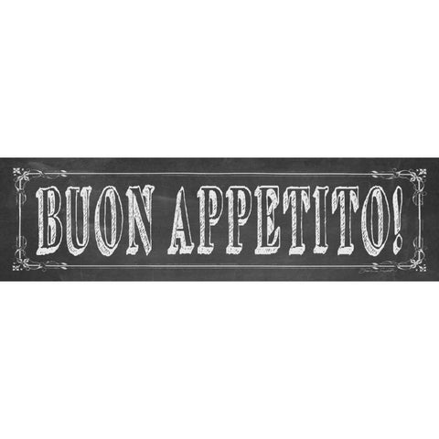 Buon Appetito Black Modern Wood Framed Art Print with Double Matting by Marrott, Stephanie