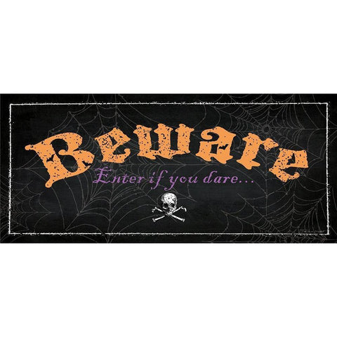 Beware Black Modern Wood Framed Art Print with Double Matting by Marrott, Stephanie