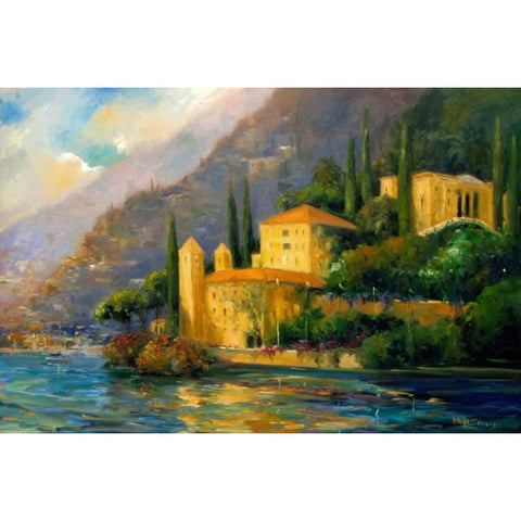 Lake Villa White Modern Wood Framed Art Print by Stevens, Allayn