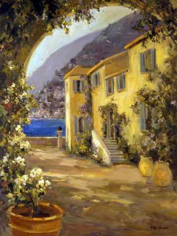 Latin Calm I White Modern Wood Framed Art Print with Double Matting by Stevens, Allayn