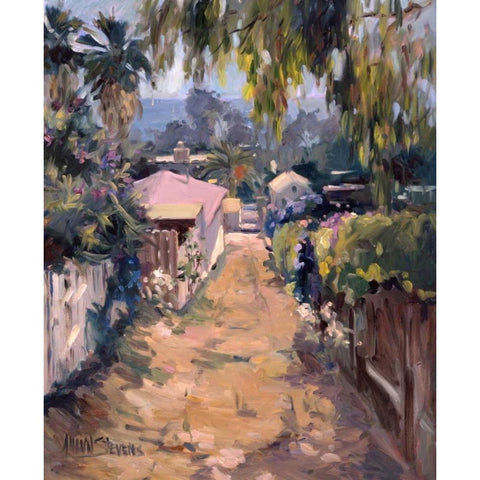 Coastal Pathway Black Modern Wood Framed Art Print by Stevens, Allayn