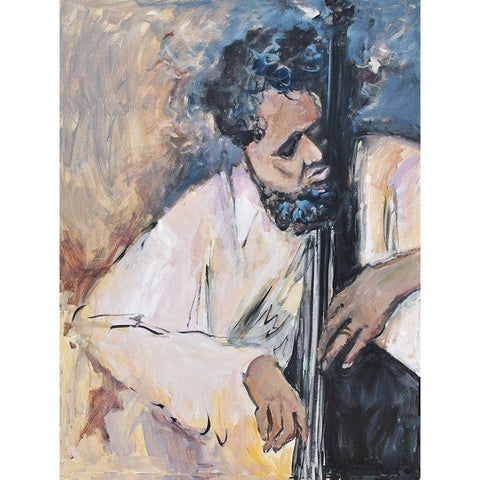 Listen To The Music Black Modern Wood Framed Art Print by Stevens, Allayn