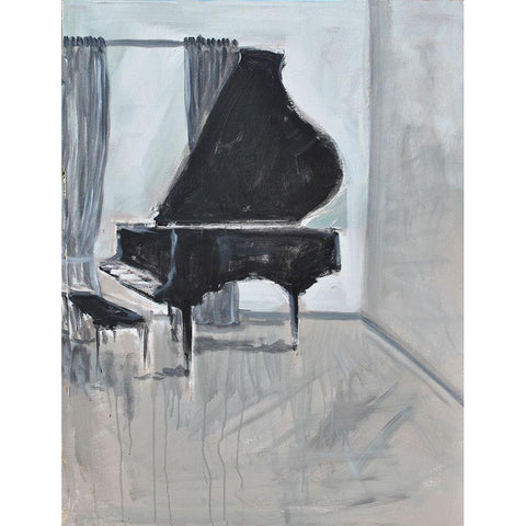 Piano 4 Black Modern Wood Framed Art Print by Stevens, Allayn