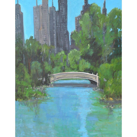 City Park Black Modern Wood Framed Art Print by Stevens, Allayn