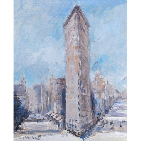 Flatiron Black Modern Wood Framed Art Print with Double Matting by Stevens, Allayn