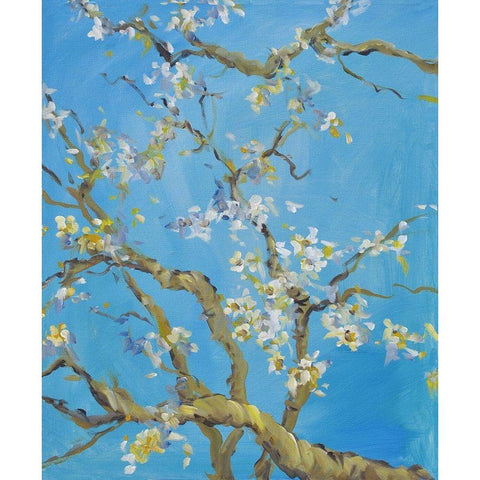 Cherry Blossom -2 White Modern Wood Framed Art Print by Stevens, Allayn