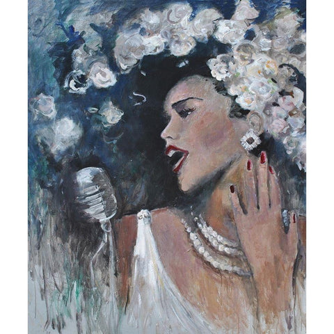 Sing To Me Black Modern Wood Framed Art Print with Double Matting by Stevens, Allayn