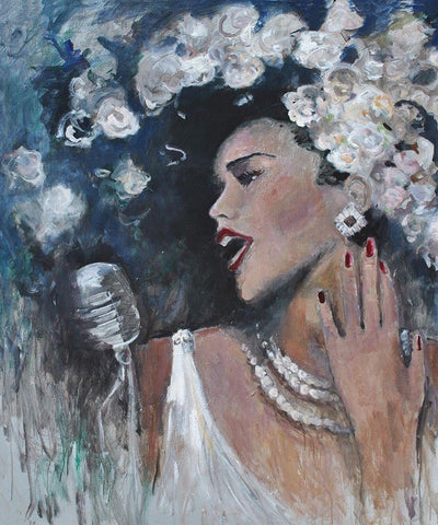 Sing To Me Black Ornate Wood Framed Art Print with Double Matting by Stevens, Allayn