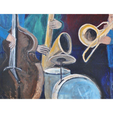 Quartet Black Modern Wood Framed Art Print by Stevens, Allayn