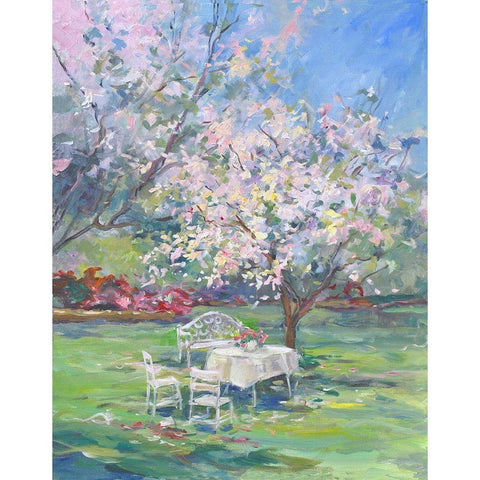 My Garden White Modern Wood Framed Art Print by Stevens, Allayn
