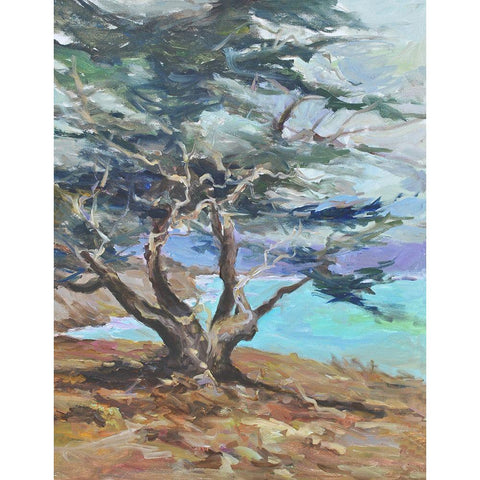 Lone Tree Black Modern Wood Framed Art Print with Double Matting by Stevens, Allayn